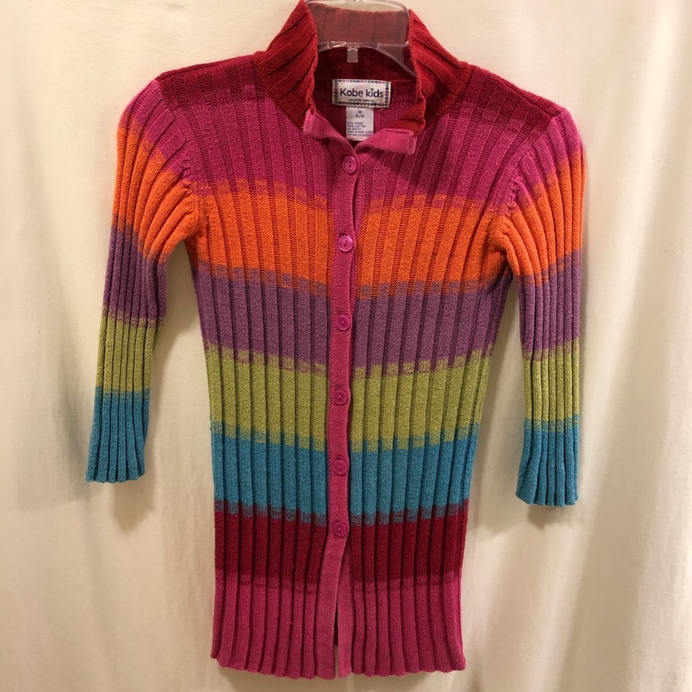 Kobe Kids Rainbow Sweater Dress Girls 5/6